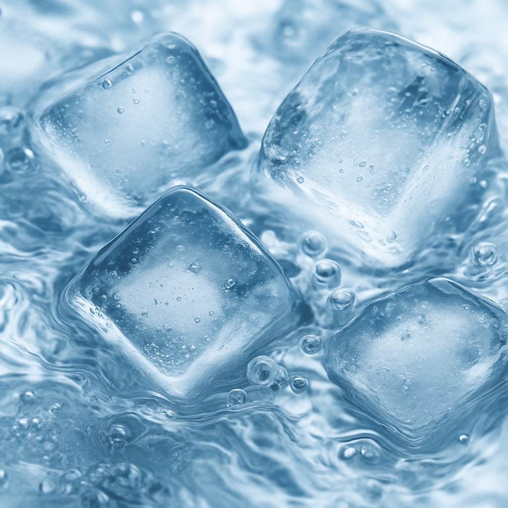ice cubes, ice water