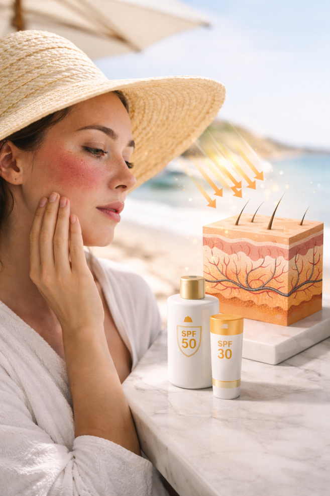 SPF and Facial Redness: How UV Exposure Makes Redness Worse