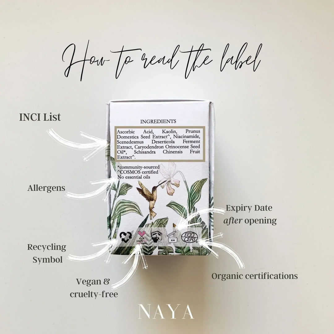 How to Decode a Skincare Label , Sarah Zimmer , Product Knowledge , NAYA , nayaglow.com