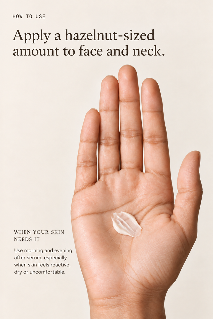 How to apply NAYA RoseāCalm Cream.