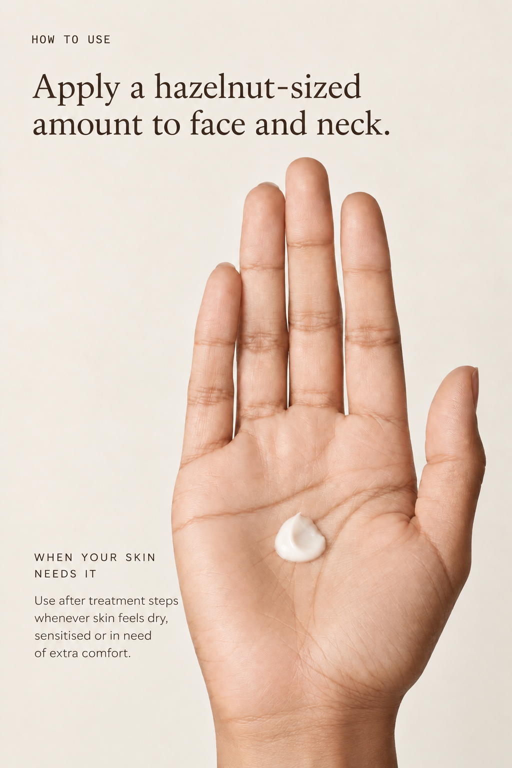 How to apply NAYA Skin Barrier Reset Cream.