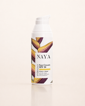 NAYA Everyday Sun Cream SPF 50+ product image on a light background.