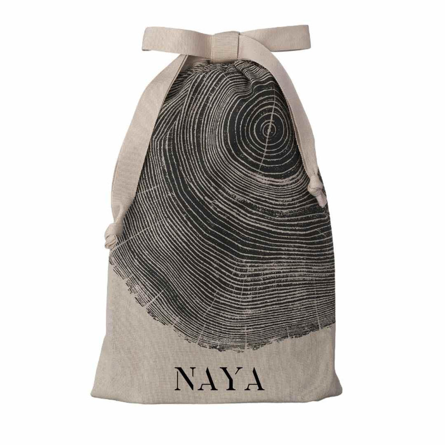 NAYA WRAPPING BAG | Annual ring design of a Cacay tree , , NAYA , , NAYA , nayaglow.com