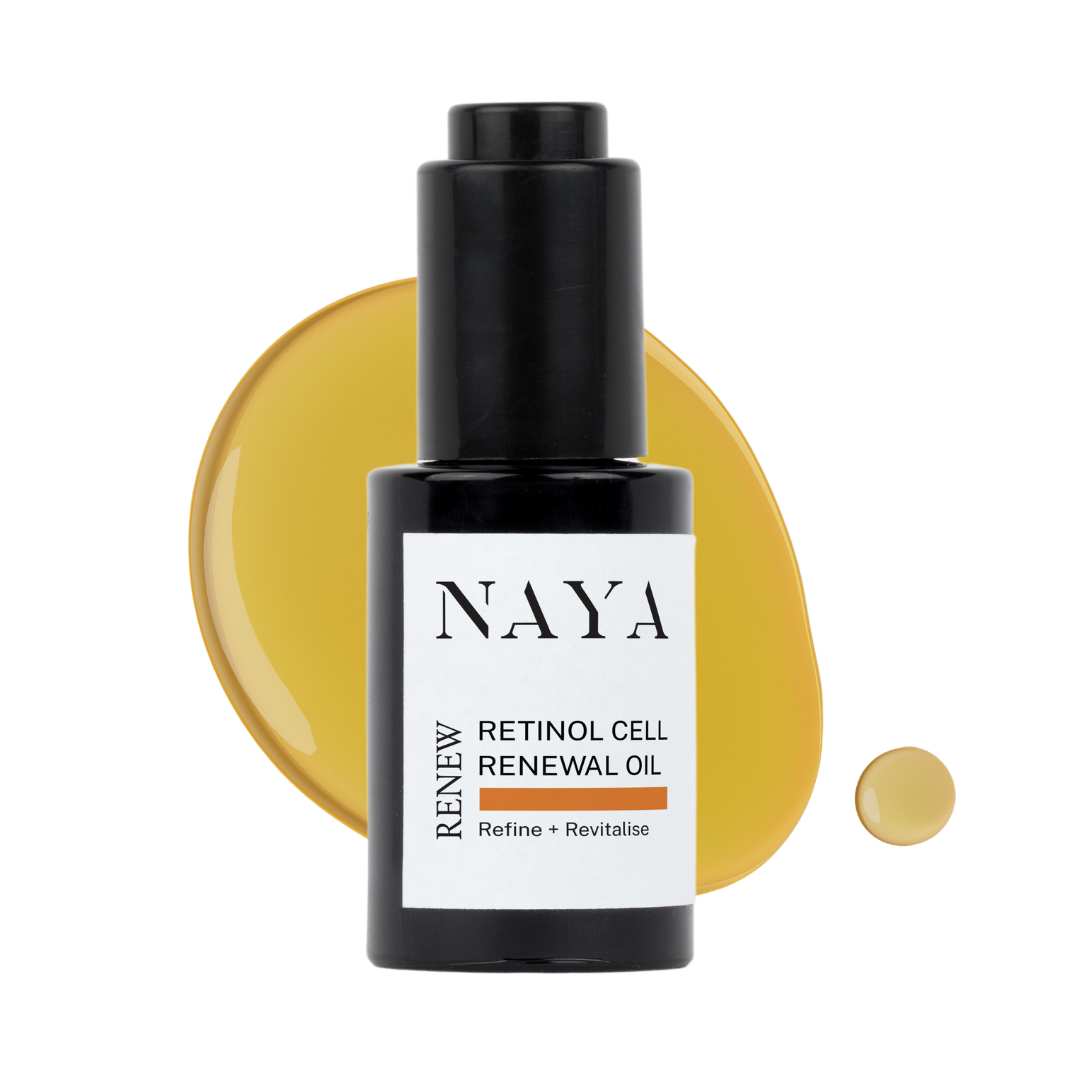 retinol cell renewal oil product with texture naya